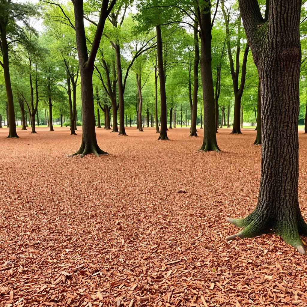 After — Wooded acreage → Mulched park